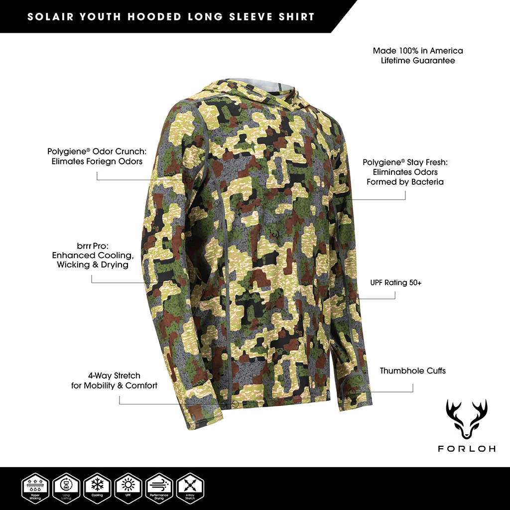 Youth SolAir Hooded LS Shirt
